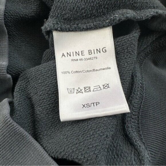 Anine Bing Rowe Eagle Ash Gray Oversized Pullover Hoodie Sweatshirt Size XS - Picture 12 of 13